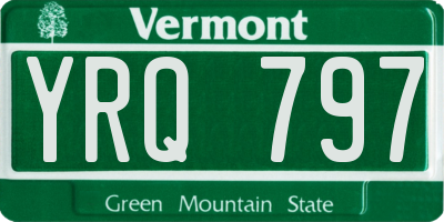 VT license plate YRQ797