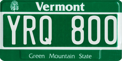 VT license plate YRQ800