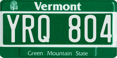 VT license plate YRQ804