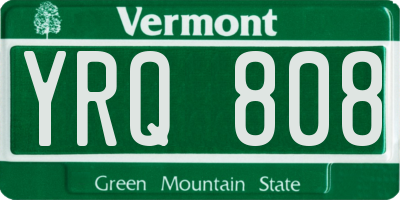 VT license plate YRQ808