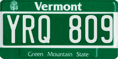 VT license plate YRQ809