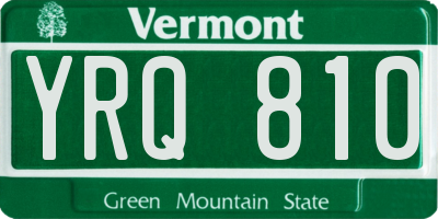VT license plate YRQ810