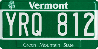 VT license plate YRQ812