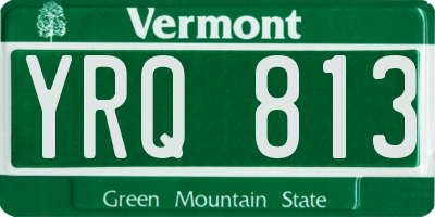 VT license plate YRQ813