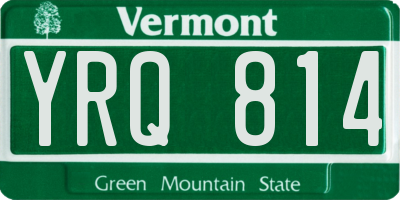 VT license plate YRQ814