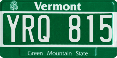 VT license plate YRQ815