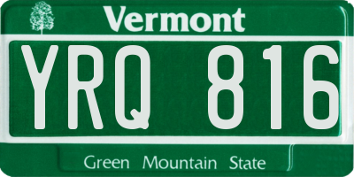 VT license plate YRQ816