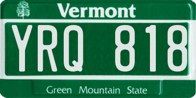 VT license plate YRQ818
