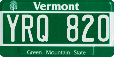 VT license plate YRQ820