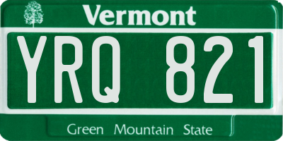 VT license plate YRQ821