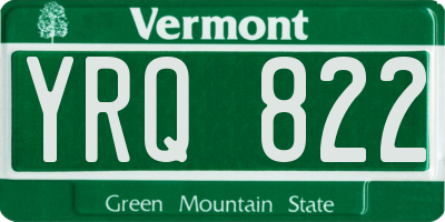 VT license plate YRQ822
