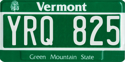 VT license plate YRQ825