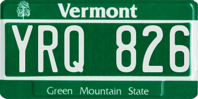 VT license plate YRQ826