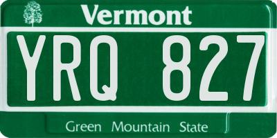 VT license plate YRQ827