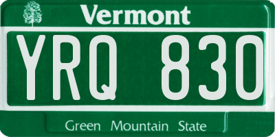 VT license plate YRQ830
