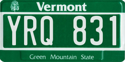 VT license plate YRQ831
