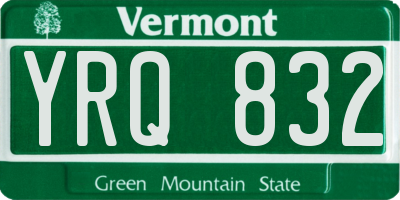 VT license plate YRQ832