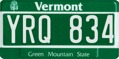 VT license plate YRQ834