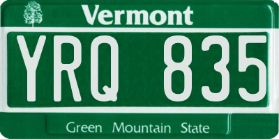 VT license plate YRQ835