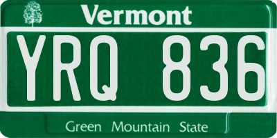 VT license plate YRQ836
