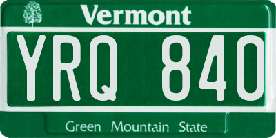 VT license plate YRQ840