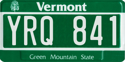 VT license plate YRQ841