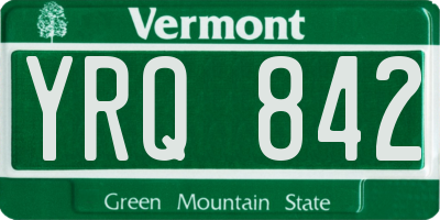 VT license plate YRQ842