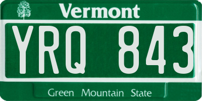 VT license plate YRQ843