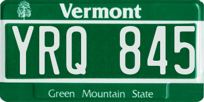 VT license plate YRQ845