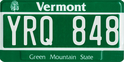 VT license plate YRQ848