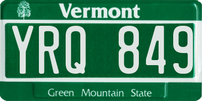 VT license plate YRQ849