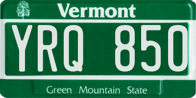 VT license plate YRQ850