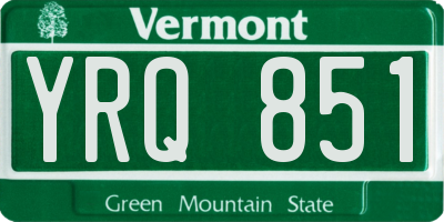 VT license plate YRQ851