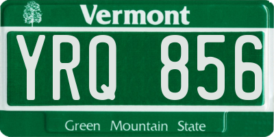 VT license plate YRQ856