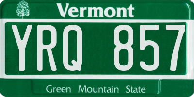 VT license plate YRQ857
