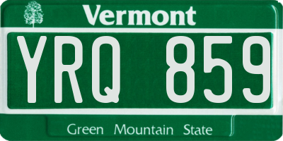 VT license plate YRQ859