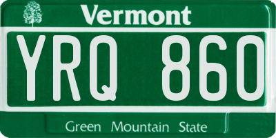 VT license plate YRQ860