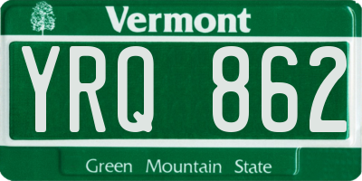 VT license plate YRQ862