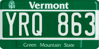 VT license plate YRQ863