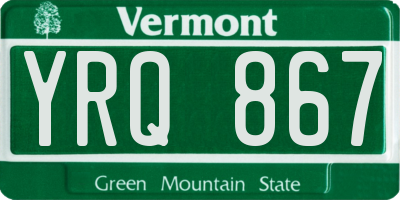 VT license plate YRQ867