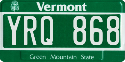 VT license plate YRQ868
