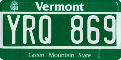 VT license plate YRQ869