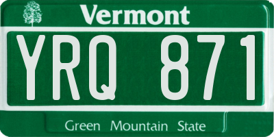 VT license plate YRQ871