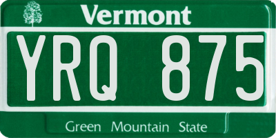 VT license plate YRQ875