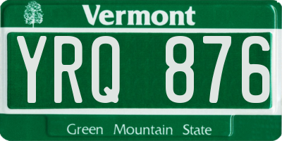 VT license plate YRQ876