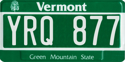 VT license plate YRQ877