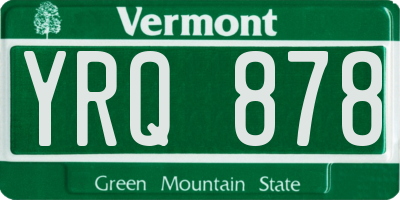 VT license plate YRQ878