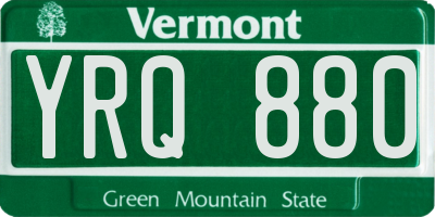 VT license plate YRQ880