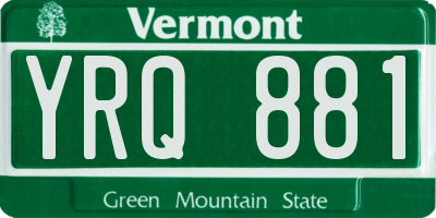 VT license plate YRQ881