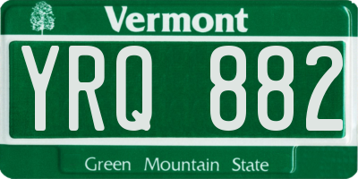 VT license plate YRQ882